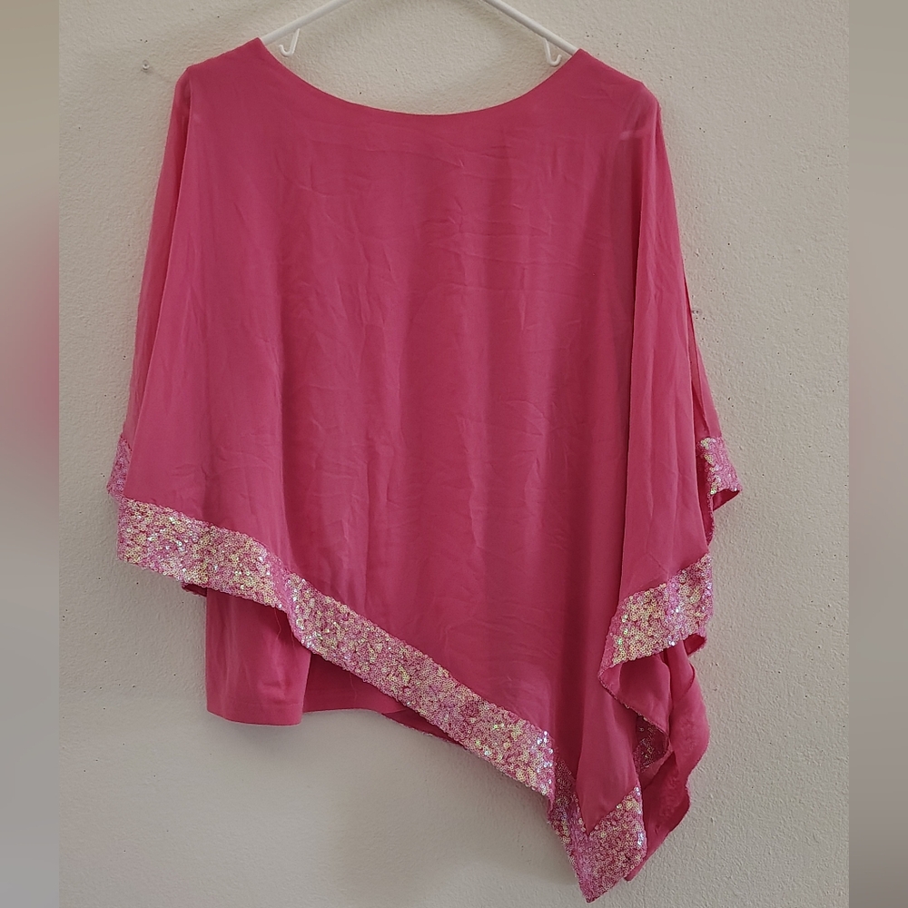 Women’s Pink Sequin Trim Blouse